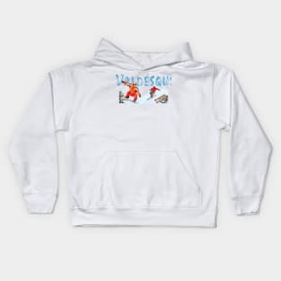 Skiing and snowboarding in Valdesqui Kids Hoodie